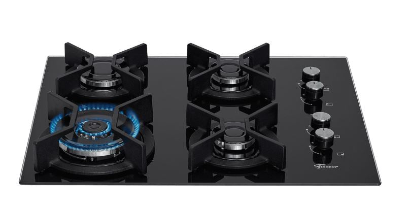 FOGÃO COOKTOP FISCHER 4Q TRIPLA CHAMA INFINITY TREMPE DE FERRO MESA VIDRO BIVOLT 26297-57076