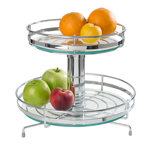 FRUTEIRA ELISA DE MESA REDONDA GIRATÓRIA COM VIDRO 300X330 2413 CROMADO SCHMITT