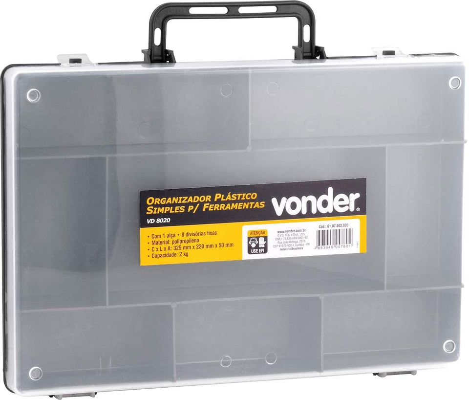 ORGANIZADOR PLÁSTICO SIMPLES PARA FERRAMENTAS VD8020 6107802000 VONDER