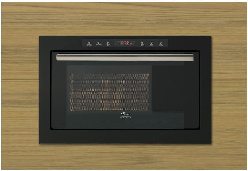FORNO MICRO-ONDAS DE EMBUTIR 25L COM DOURADOR PRETO 25378(55526) 220V FISCHER