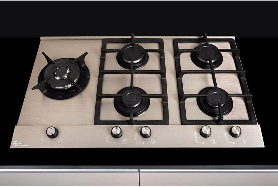 FOGÃO COOKTOP 5Q PLATINUM PRIME ESCOVADO 19784(51515) BIVOLT FISCHER