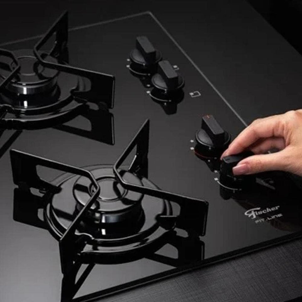 FOGÃO COOKTOP 4Q GÁS MESA VIDRO - PRETO 1519.5713 BIVOLT FISCHER