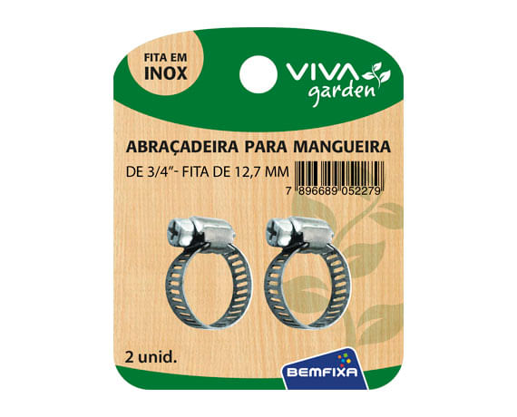 CONJUNTO ABRAÇADEIRA INOX  5/8 2 PEÇAS 5225 BEMFIXA