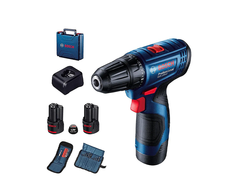 PARAFUSADEIRA / FURADEIRA À BATERIA 12V GSR120-LI COM 21 ACESSÓRIOS 06019G80E2 BOSCH