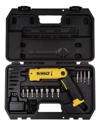 KIT PARAFUSADEIRA 8V 1/4" DCF008-BR COM 45 PEÇAS DEWALT