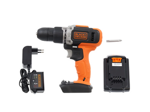 PARAFUSADEIRA/FURADEIRA DE IMPACTO 20V ÍON LÍTIO BCD704C1-BR 2 VELOCIDADES BLACK+DECKER