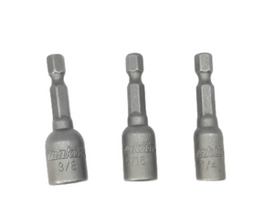 KIT SOQUETE MAGNÉTICO ENCAIXE 1/4" COM 3 PEÇAS B-38847 MAKITA