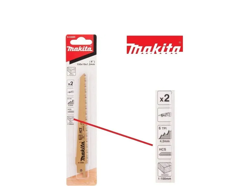 CONJUNTO DE LÂMINAS DE SERRA SABRE 150MM COM 2 PEÇAS D-53089 MAKITA