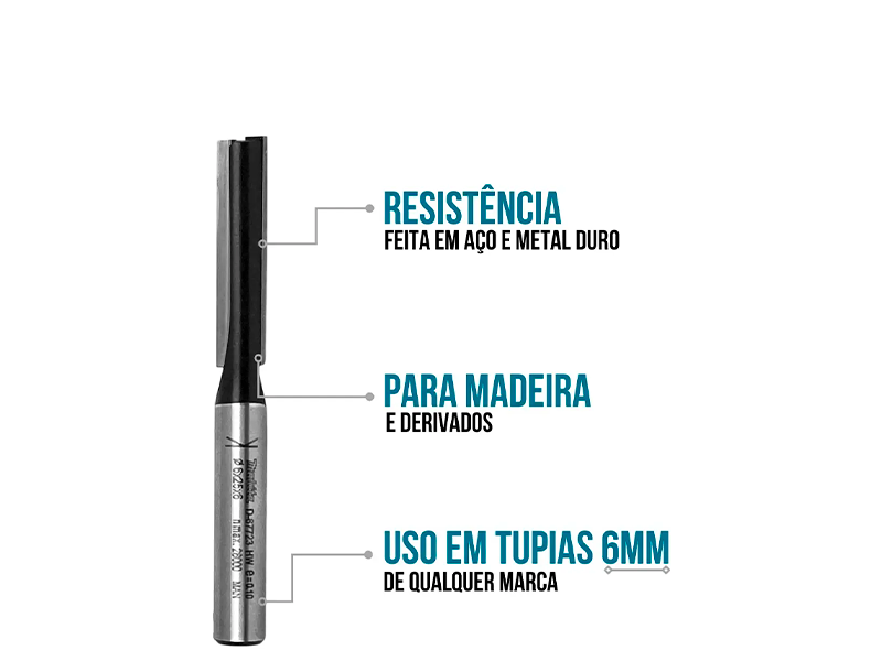 FRESA PARALELA RETA 6MM D-67723 MAKITA