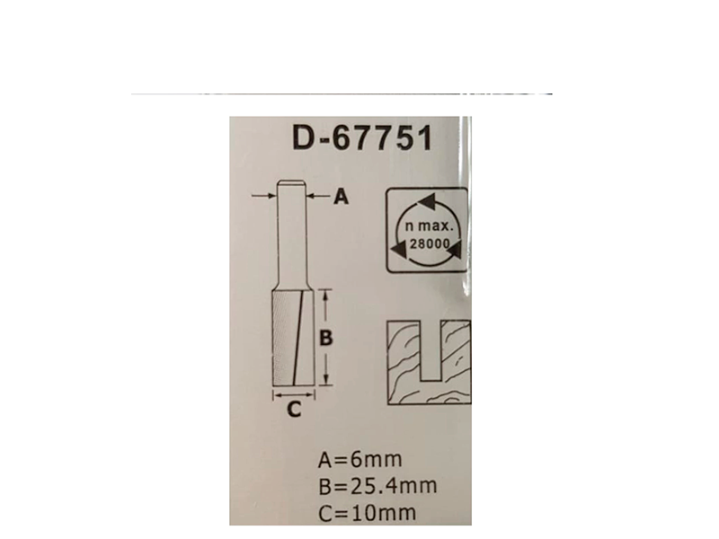 FRESA PARALELA RETA 10MM HASTE 6MM D-67751 MAKITA