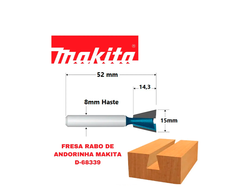 FRESA RABO ANDORINHA 8MM D-68339 MAKITA
