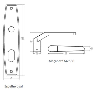 FECHADURA EXTERNA FIT 3410 E380 MZ560 CROMADO 03560D3CR PAPAIZ