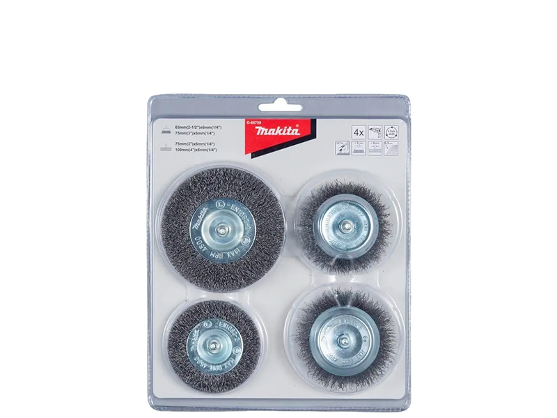 KIT DE ESCOVAS DE AÇO PARA FURADEIRAS COM 4 PEÇAS D-65729 MAKITA