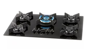 FOGÃO COOKTOP 5Q TC INFINITY GÁS MESA VIDRO - PRETO 26298.57077 FISCHER