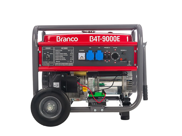 GERADOR DE ENERGIA À GASOLINA 16.5HP 9KVA MONOFÁSICO 110/220V AVR B4T 9000E COM PARTIDA ELÉTRICA 90317270 BRANCO
