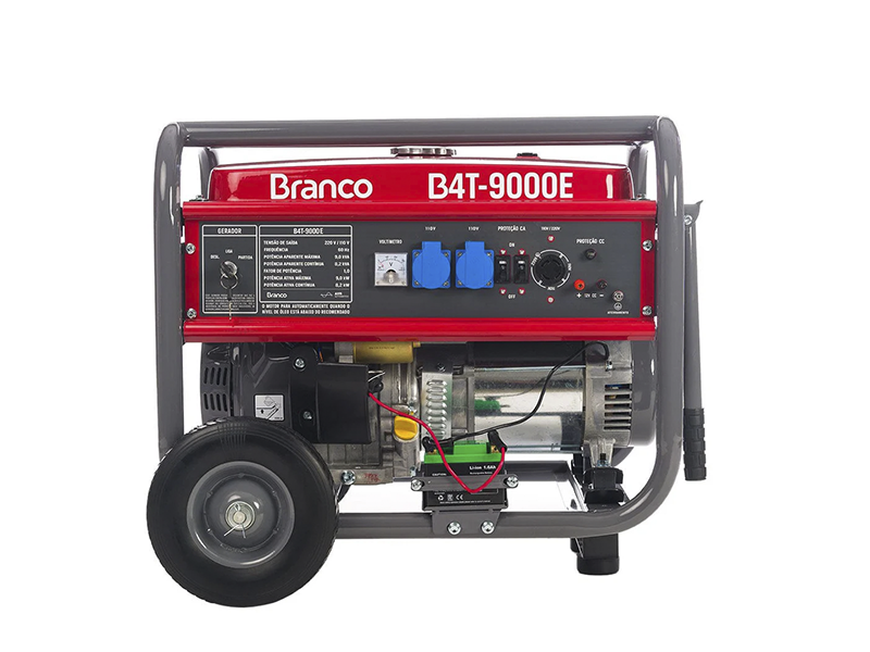GERADOR DE ENERGIA À GASOLINA 16.5HP 9KVA MONOFÁSICO 110/220V AVR B4T 9000E COM PARTIDA ELÉTRICA 90317270 BRANCO