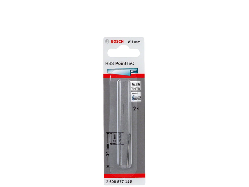 CONJUNTO DE BROCAS HSS POINT TEQ 1.0M 2608577153 COM 2 PEÇAS BOSCH