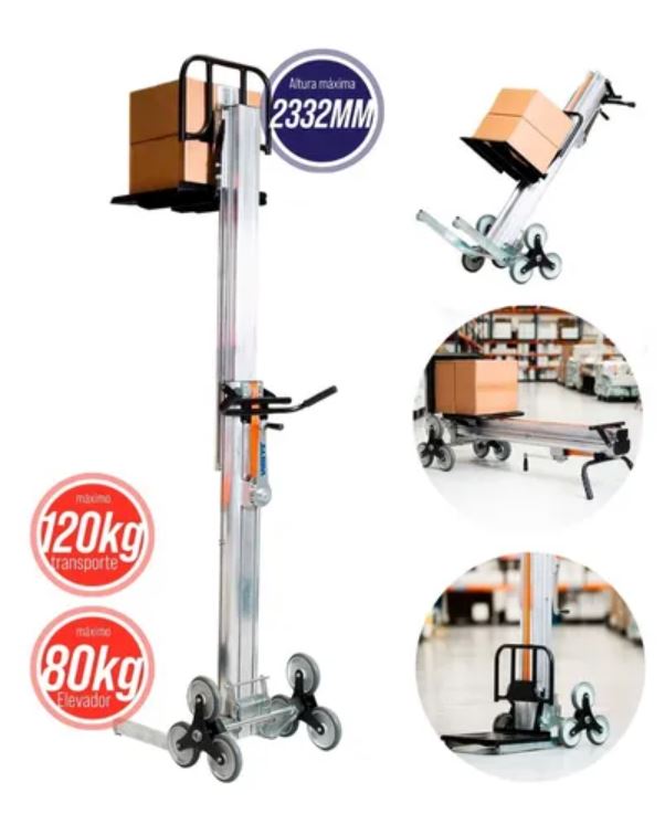 CARRO TRANSPORTADOR COM ELEVAÇÃO DE CARGA 80KG/120KG UP CARGO