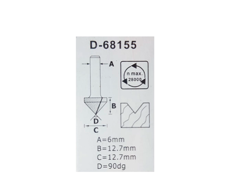 FRESA PONTA V 6MM / 90 GRAUS D-68155 MAKITA
