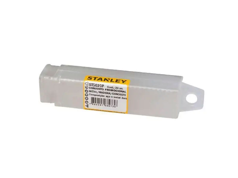 CONJUNTO DE BROCAS MADEIRA/METAL/CONCRETO COM 20 PEÇAS ST5020P STANLEY