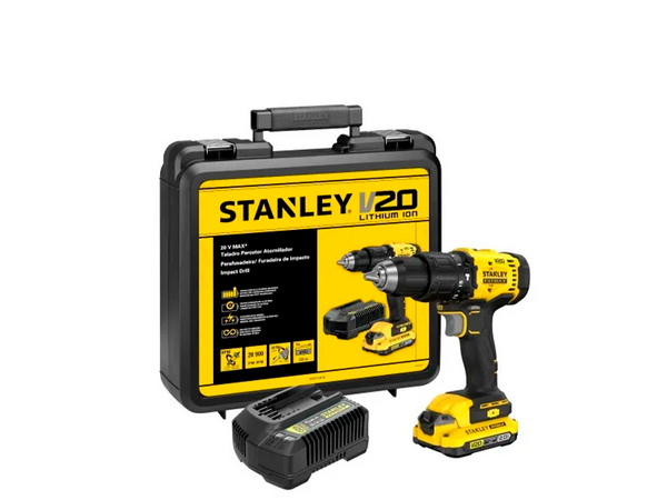 PARAFUSADEIRA/FURADEIRA DE IMPACTO 1/2" 20V 2AH SCD712D1K STANLEY