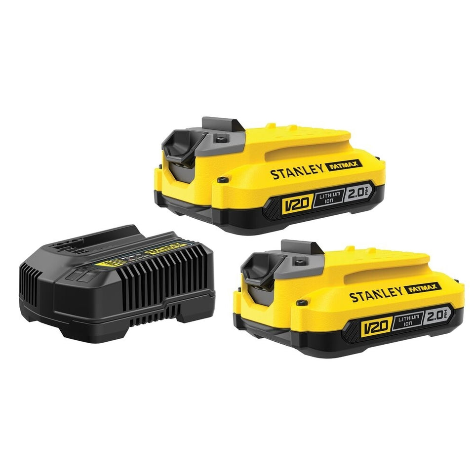 KIT 2 BATERIAS+CARREGADOR+BOLSA 20V SCB222CK-BR STANLEY