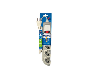 FILTRO DE LINHA BREAKER 4 TOMADAS 2P+T 10A/250V 3X0,75MM 1,3M CINZA DN1642 DANEVA