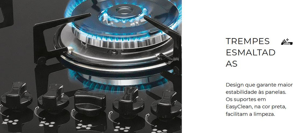 FOGÃO COOKTOP 5Q TC GÁS MESA VIDRO 1743(5733) BIVOLT FISCHER