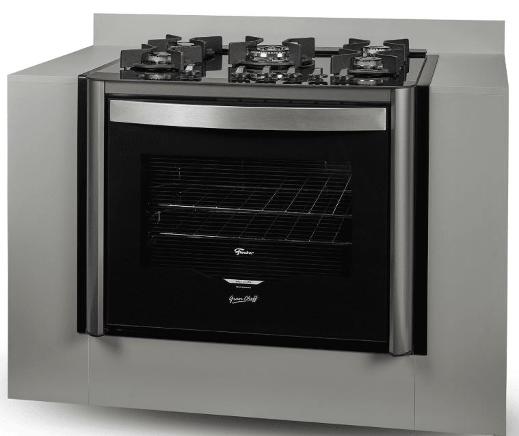 FOGÃO DE EMBUTIR FISCHER 5Q TRIPLA CHAMA GRAN CHEFF COM GRILL MESA DE VIDRO 28550.65541