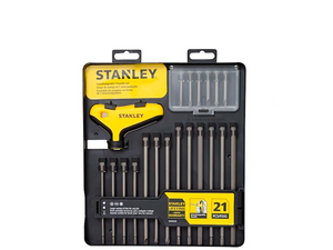 JOGO DE PONTAS LONGAS P/PARAFUSAR COM 21 PEÇAS STHT81218 STANLEY