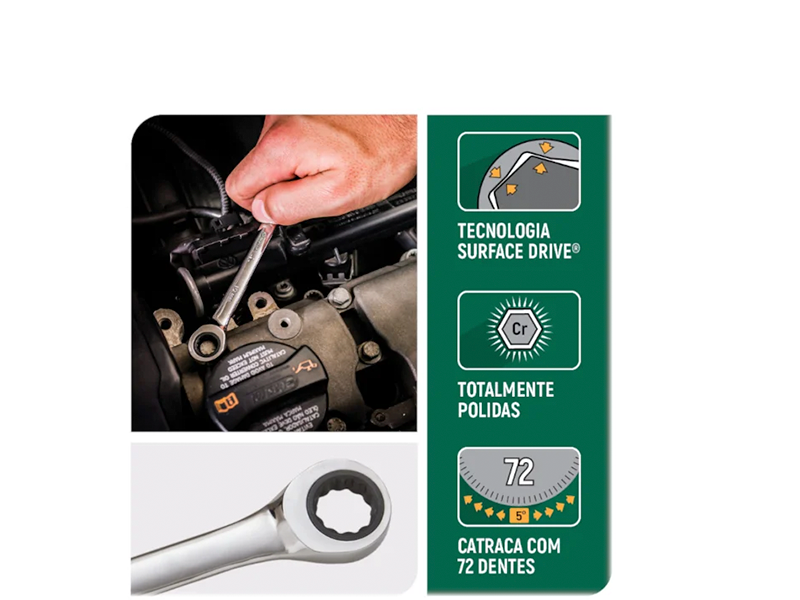 CHAVE COMBINADA COM CATRACA 22MM ST43214ST SATA