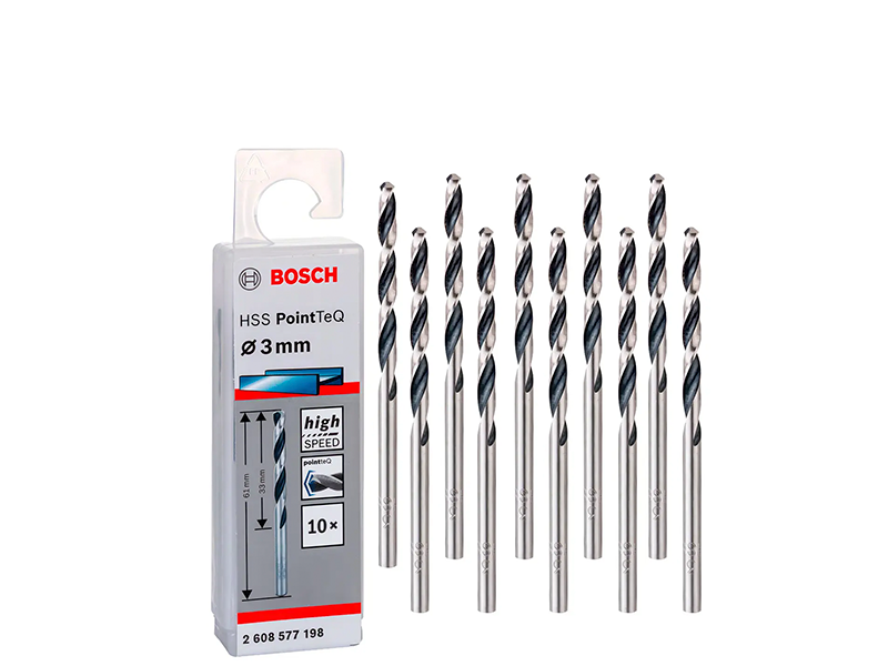 JOGO DE BROCA HSS POINT TEQ 03M 2608577198 COM 10 PEÇAS BOSCH