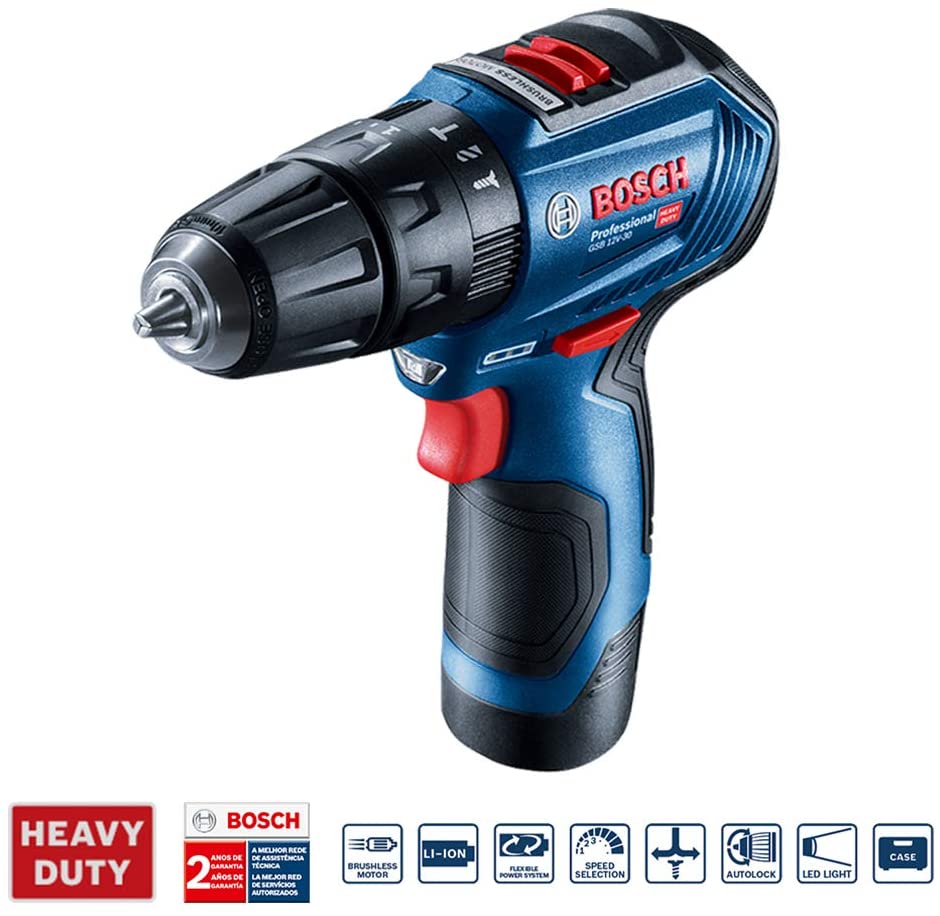 PARAFUSADEIRA E FURADEIRA DE IMPACTO 12V GSB12V-30 06019G91E0 BOSCH