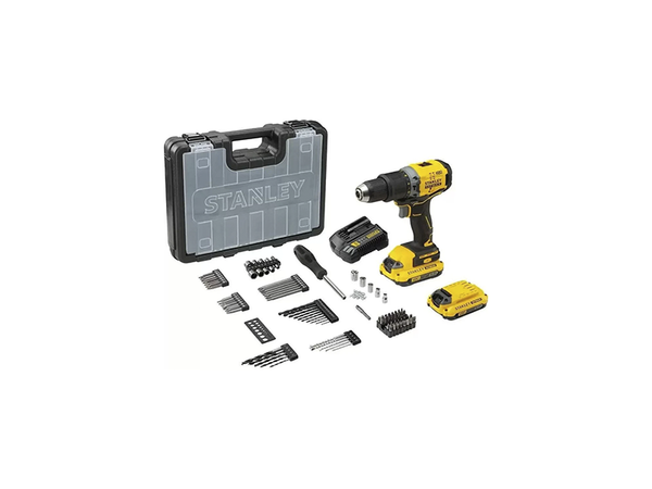 KIT PARAFUSADEIRA/FURADEIRA 20V COM 100 PEÇAS SBD715C2KA-BR STANLEY