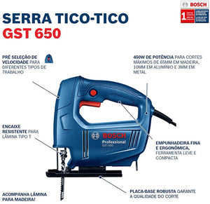SERRA TICO-TICO GST650 06015A80E0 450W 220V BOSCH