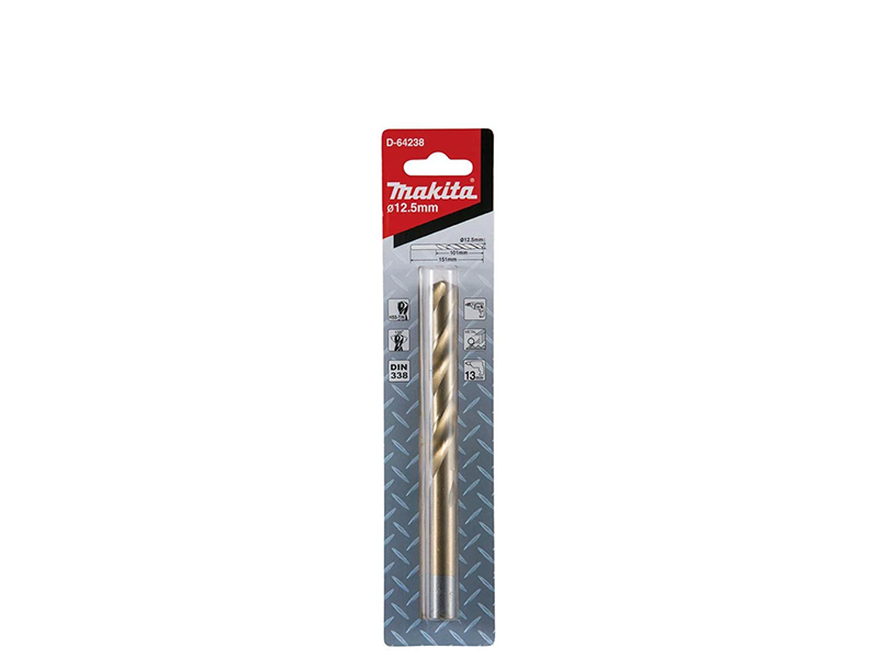 BROCA AÇO RÁPIDO HSS-TIN 12,5X151MM D-64238 MAKITA