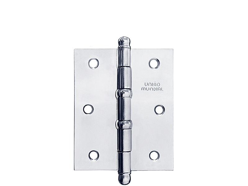 DOBRADIÇA AÇO 3" X 2.1/2" CROMADA COM ANEL 625704 UNIÃO MUNDIAL