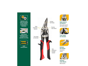 TESOURA CHAPA 10" TIPO AVIAÇÃO ESQUERDO ST93101G SATA