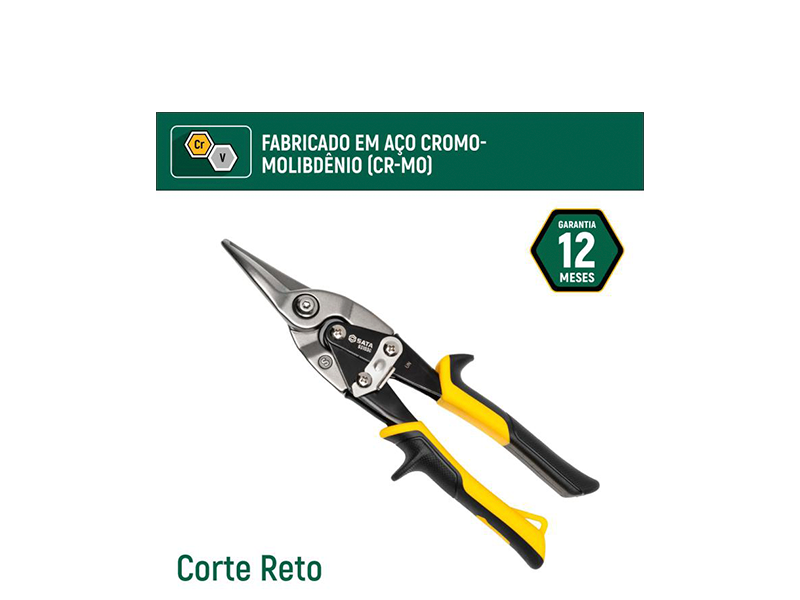 TESOURA CHAPA 10" TIPO AVIAÇÃO RETO ST93103G SATA