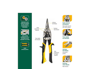 TESOURA CHAPA 10" TIPO AVIAÇÃO RETO ST93103G SATA