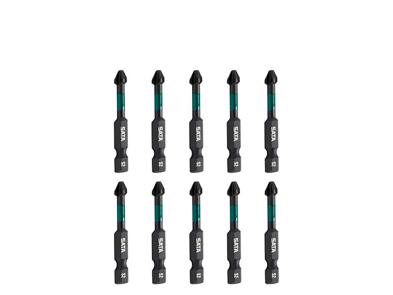 JOGO DE BITS DE IMPACTO PHILLIPS 3" 50MM COM 10 PEÇAS ST59704 SATA