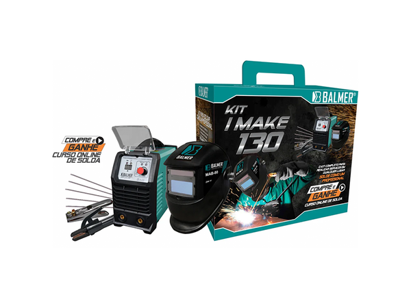 KIT COM INVERSORA DE SOLDA + MÁSCARA  I MAKE 130 BALMER