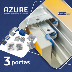 KIT PORTA DE CORRER AZURE 3 PORTAS 50KG SOBREPOR JOELINI