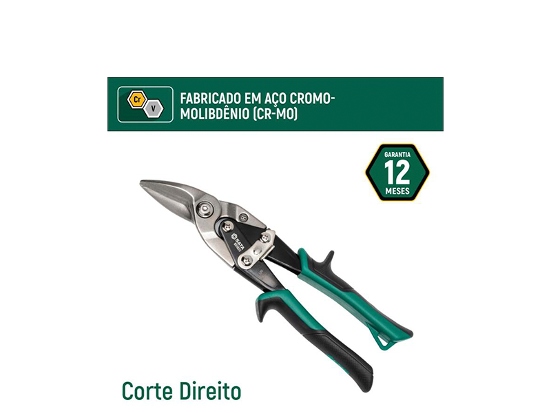 TESOURA CHAPA 10" TIPO AVIAÇÃO DIREITO ST93102G SATA