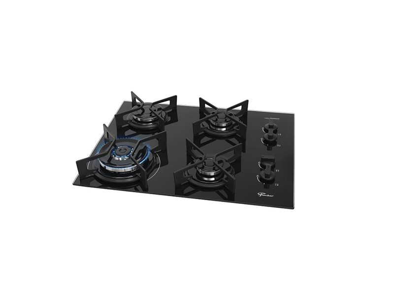 FOGÃO COOKTOP FICHER 4Q TRIPLA CHAMA FIT LINE TREMPE IRON 36330.102673