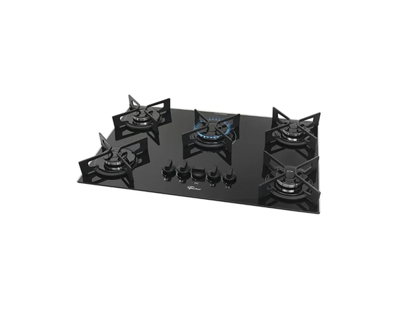FOGÃO COOKTOP FISCHER 5Q FIT LINE TREMPE IRON GÁS PRETO BIVOLT 36325.102672