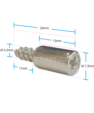 SUPORTE DE PRATELEIRA 7.5X13MM COM ROSCA COMP24M NIQUELADO CRIATIVA
