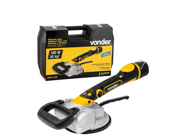 MÁQUINA DE ASSENTAR PISO 12V MAP125 COM VENTOSA VONDER