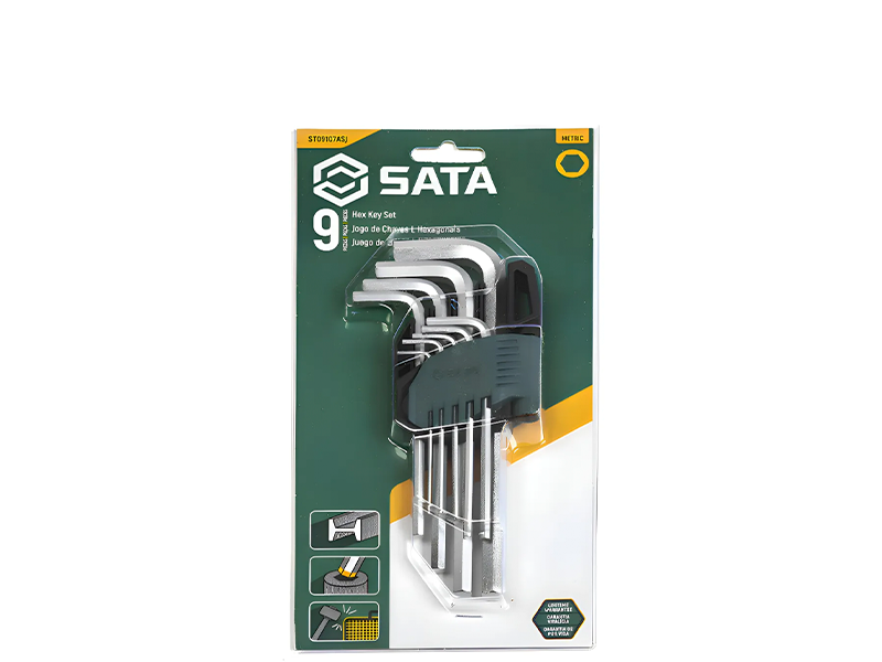 JOGO DE CHAVE HEXAGONAL LONGA MILÍMETROS COM 9 PEÇAS ST09107ASJ SATA