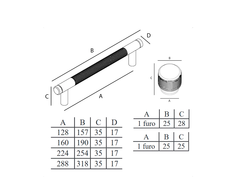 PUXADOR ZIGRINATO IL1580 DOURADO 25X28MM ITALY LINE